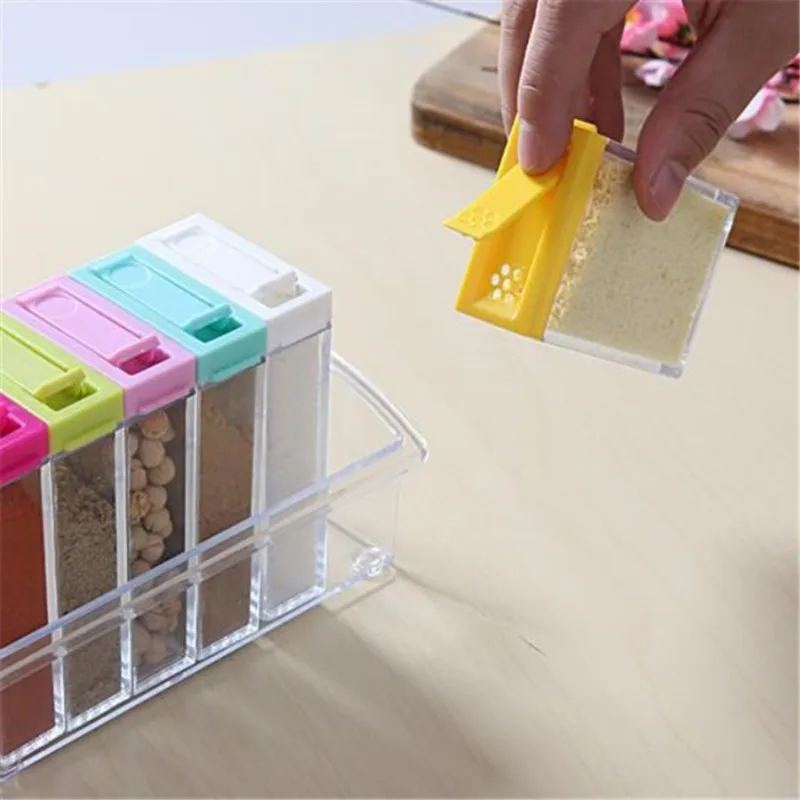 Caja de condimentos transparen - Kitchen Gadgets Storage reseña y precio